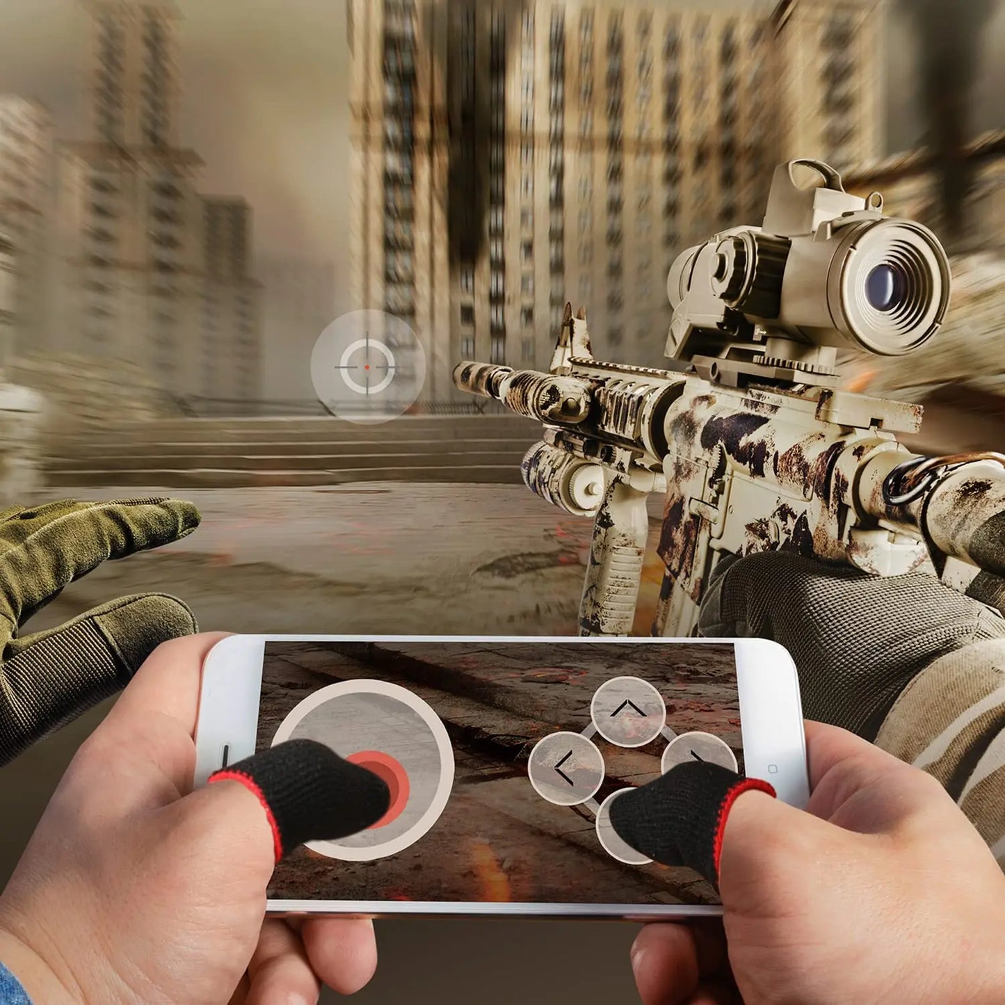 20PCS Finger Sleeve For PUBG Mobile Game Seamless Anti-Sweat Breathable Finger Sleeve Gloves Sensitive Touch Screen Gaming