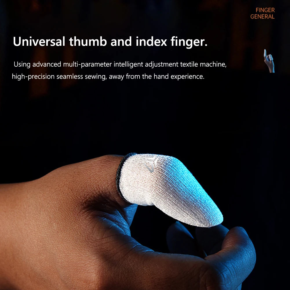 2pcs Finger Cover Breathable Game Controller Finger Sleeve For Pubg Sweat Proof Non-Scratch Touch Screen Gaming Thumb Gloves