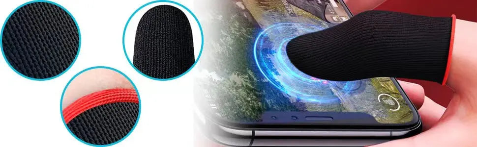20PCS Finger Sleeve For PUBG Mobile Game Seamless Anti-Sweat Breathable Finger Sleeve Gloves Sensitive Touch Screen Gaming