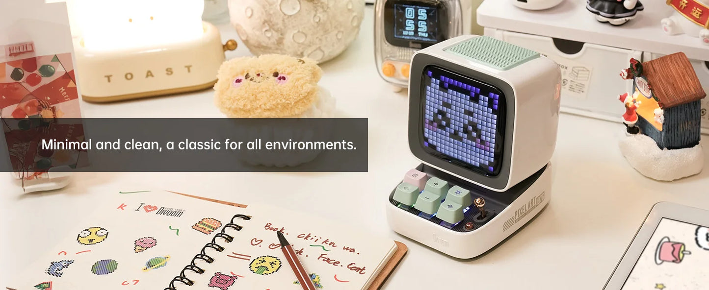 Divoom Ditoo-Pro Pixel Art Bluetooth Portable black Speaker Alarm Clock DIY LED Display Board Cute Gift Home Light Decoration