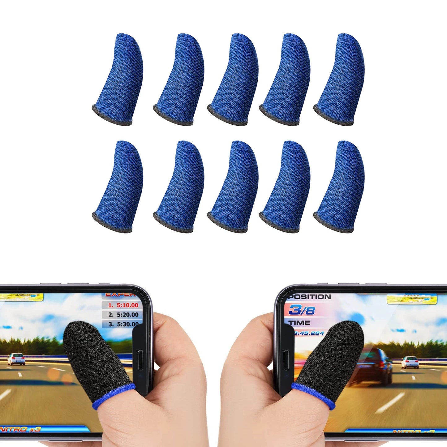20PCS Finger Sleeve For PUBG Mobile Game Seamless Anti-Sweat Breathable Finger Sleeve Gloves Sensitive Touch Screen Gaming