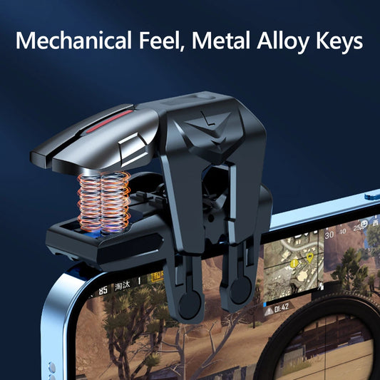 2pcs 6 Finger Gaming Trigger Latency-Free Control for PUBG Game Physical Buttons Game Controller for Iphone Android Smart Phone