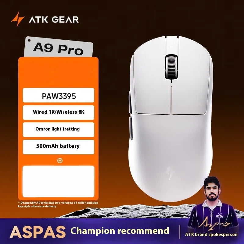 ATK A9 Ultra Wireless Gaming Mouse A9/A9 SE/A9 Plus/A9 Pro Tri Mode 8K 53g Lightweight E-sports Gaming Mouse PC Custom Accessory
