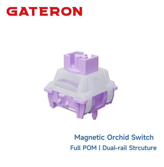 GATERON Magnetic Orchid Full POM switch, Dual-rail Structure, Rapid Trigger HE, Hall Sensor Effect for Magnetic Keyboard Gaming