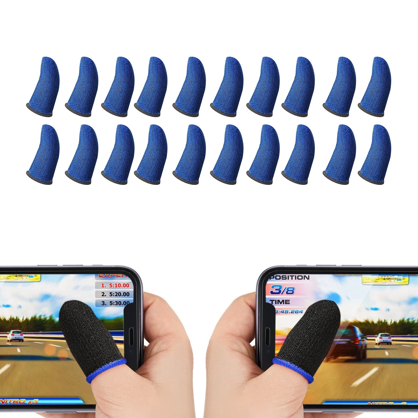 20PCS Finger Sleeve For PUBG Mobile Game Seamless Anti-Sweat Breathable Finger Sleeve Gloves Sensitive Touch Screen Gaming