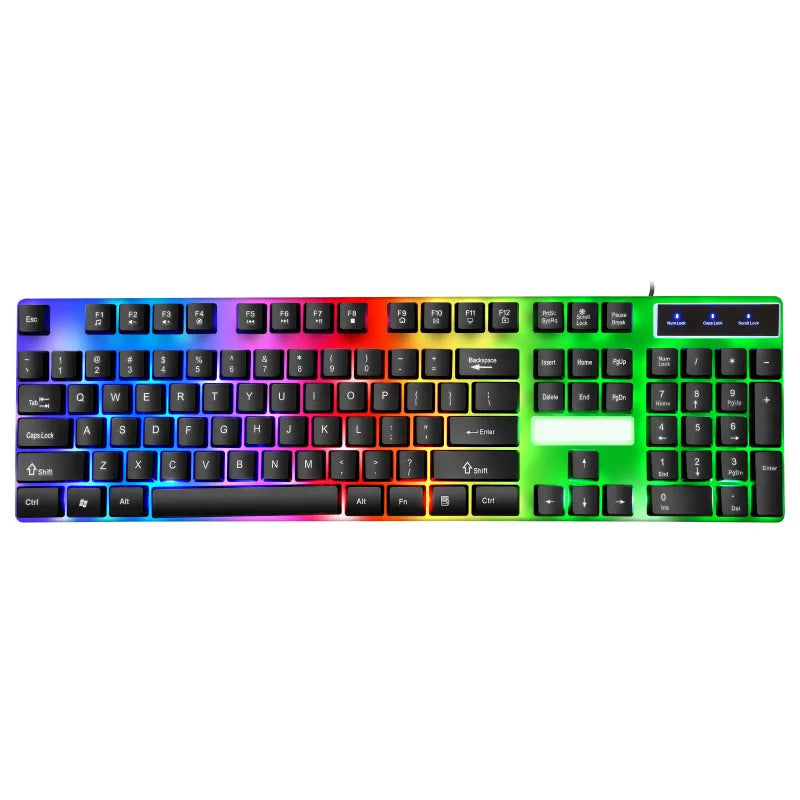 ITLY USB Wired Keyboard Set 104 Keys Backlight Gaming Keyboard Gaming For Laptop PC Computer