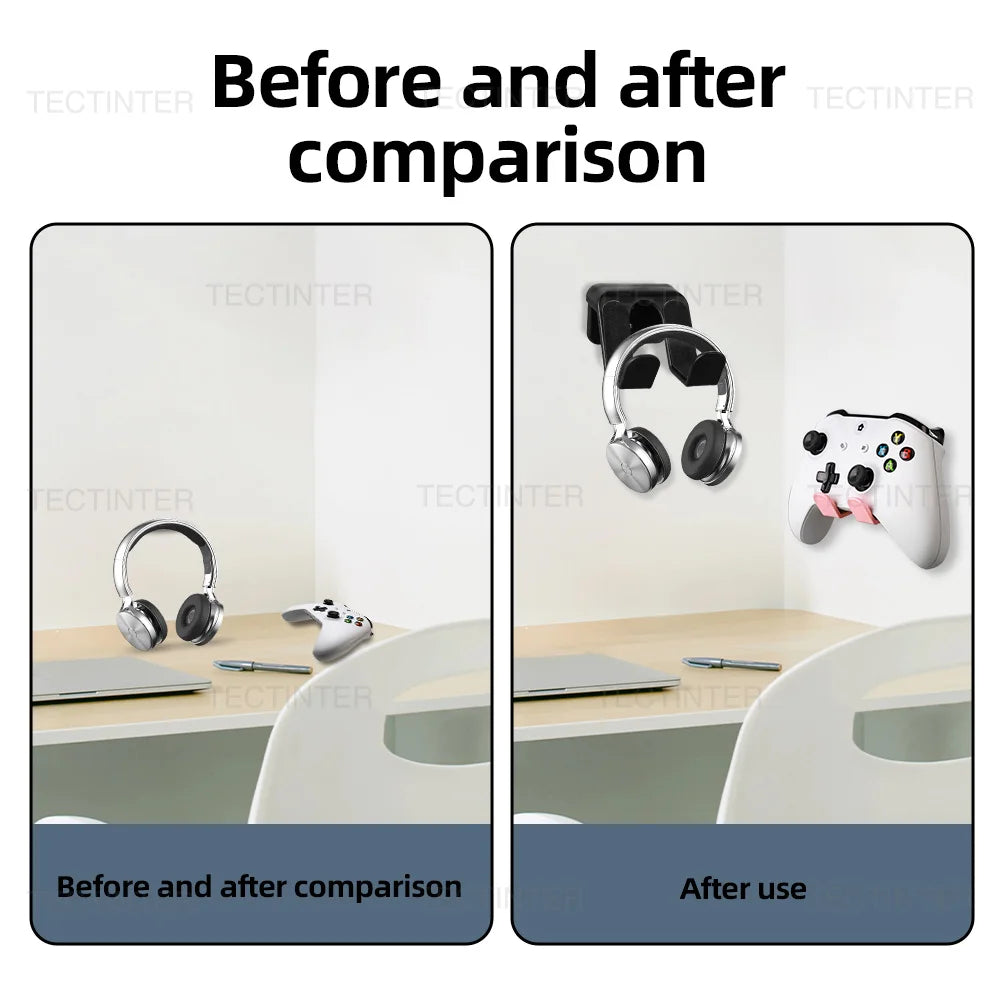 Wall Mount Rack Bracket For Switch Pro/PS5/PS4/Xbox One Game Controller Headphone Headset Stand Hanger Holder Gaming Accessories