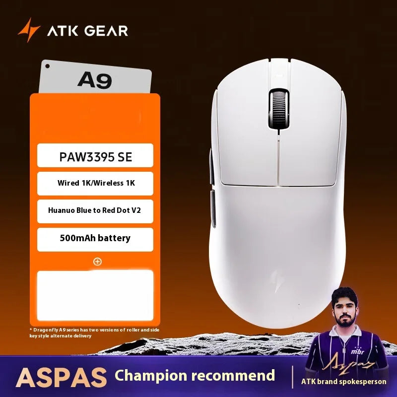 ATK A9 Ultra Wireless Gaming Mouse A9/A9 SE/A9 Plus/A9 Pro Tri Mode 8K 53g Lightweight E-sports Gaming Mouse PC Custom Accessory
