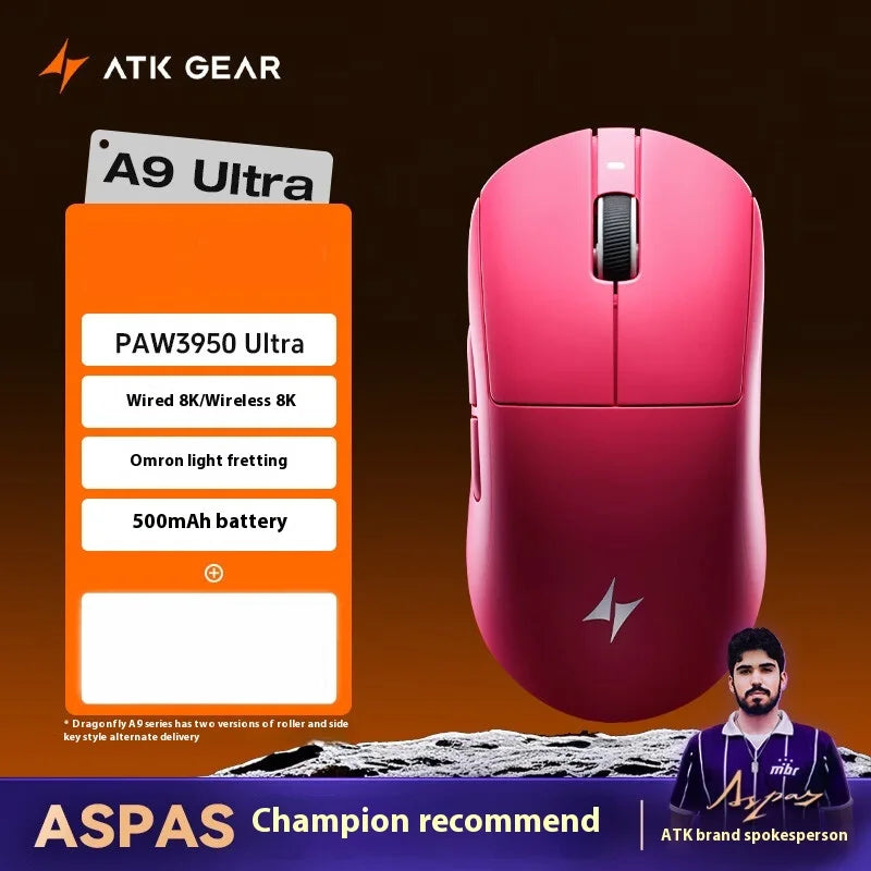 ATK A9 Ultra Wireless Gaming Mouse A9/A9 SE/A9 Plus/A9 Pro Tri Mode 8K 53g Lightweight E-sports Gaming Mouse PC Custom Accessory
