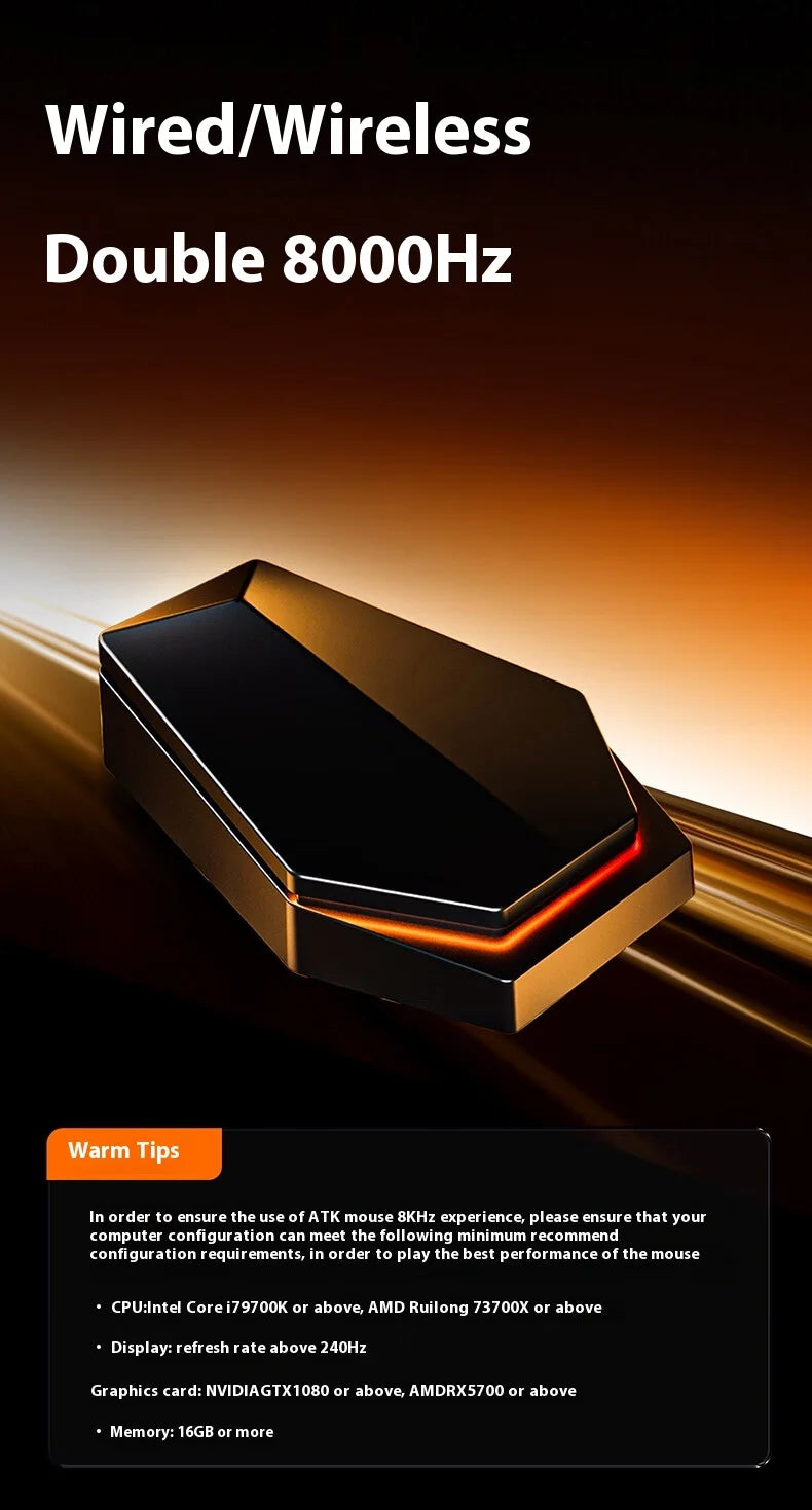 ATK A9 Ultra Wireless Gaming Mouse A9/A9 SE/A9 Plus/A9 Pro Tri Mode 8K 53g Lightweight E-sports Gaming Mouse PC Custom Accessory