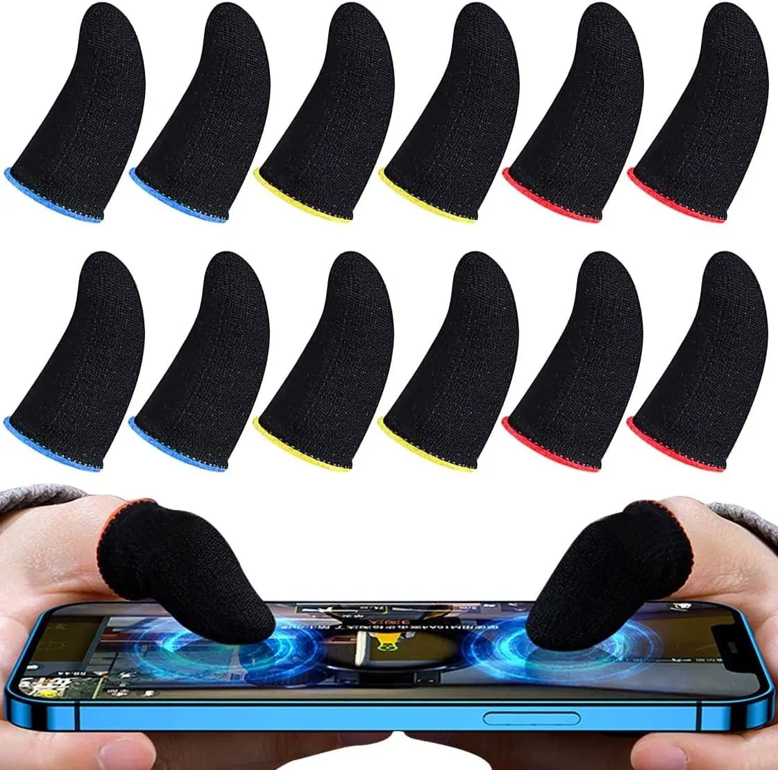 20PCS Finger Sleeve For PUBG Mobile Game Seamless Anti-Sweat Breathable Finger Sleeve Gloves Sensitive Touch Screen Gaming