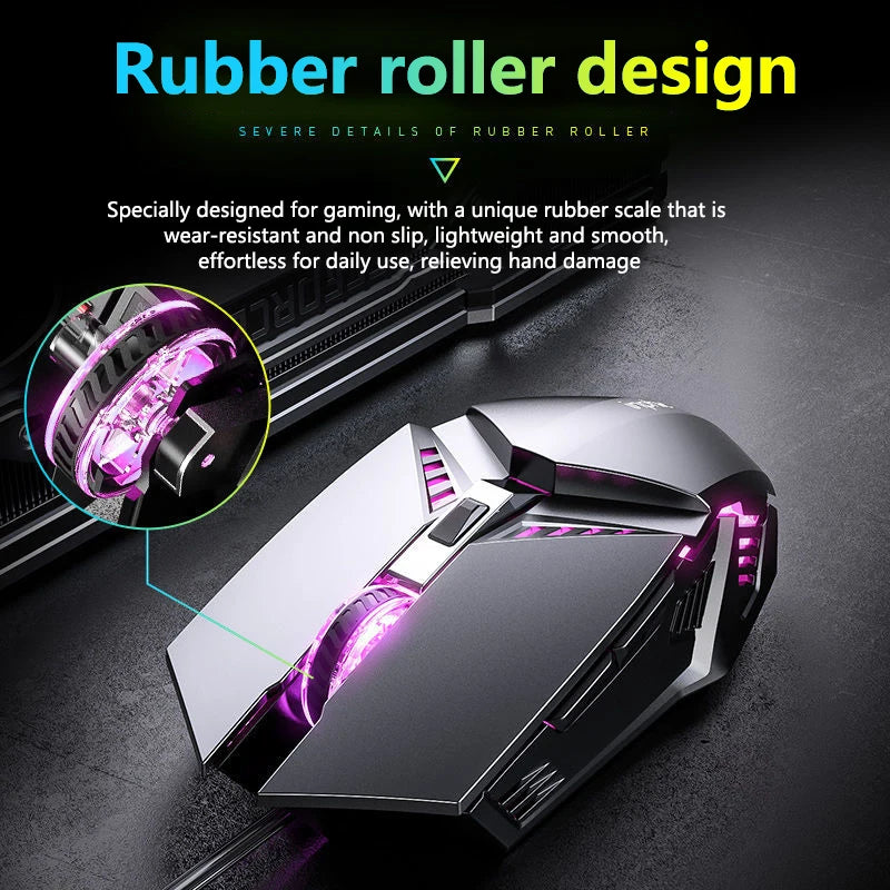Inphic W2 Silent Gaming Mouse USB Wired Mouse Gamer Mechanical Metal Style Suitable For Desktop And Laptop Computers Home office