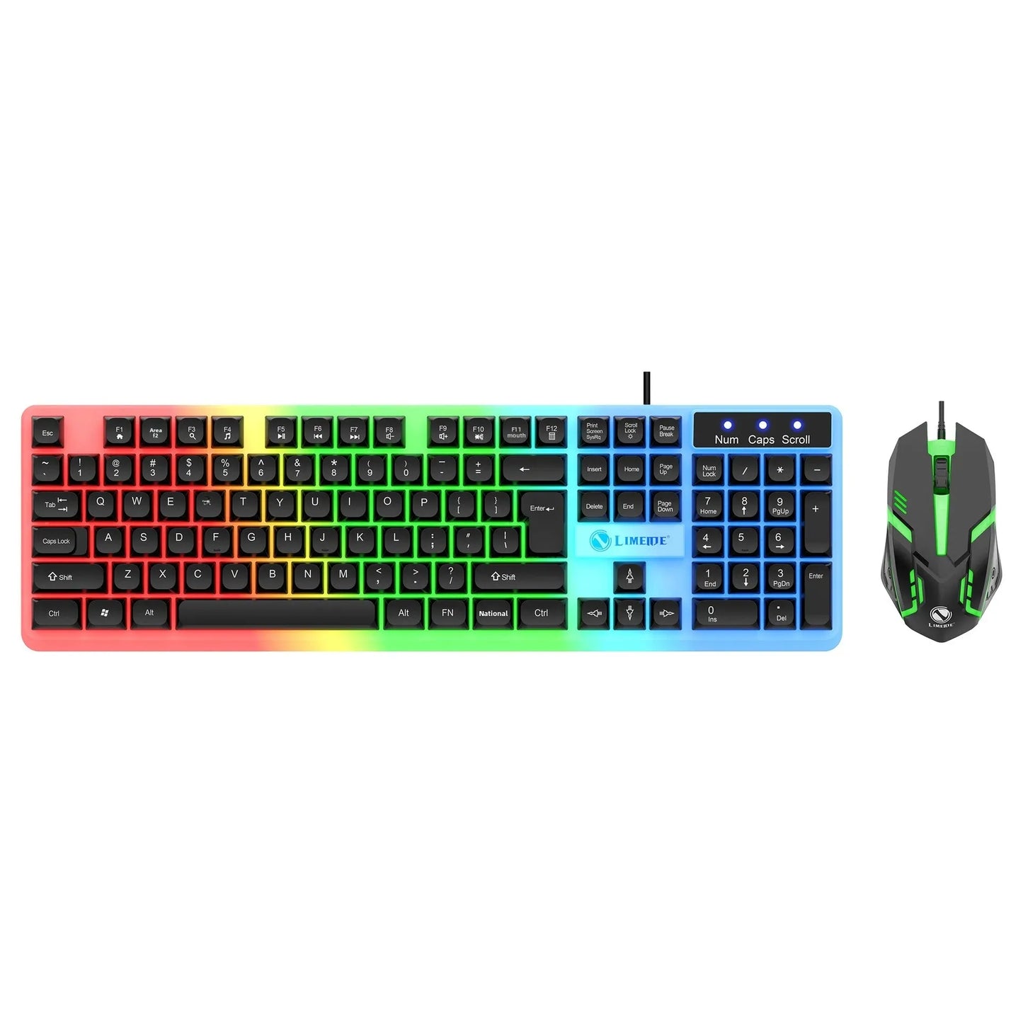 Limei T25 Metal Gaming Keyboard Mouse Set Backlit Floating Mechanical Feel USB Computer Peripherals from Mainland China