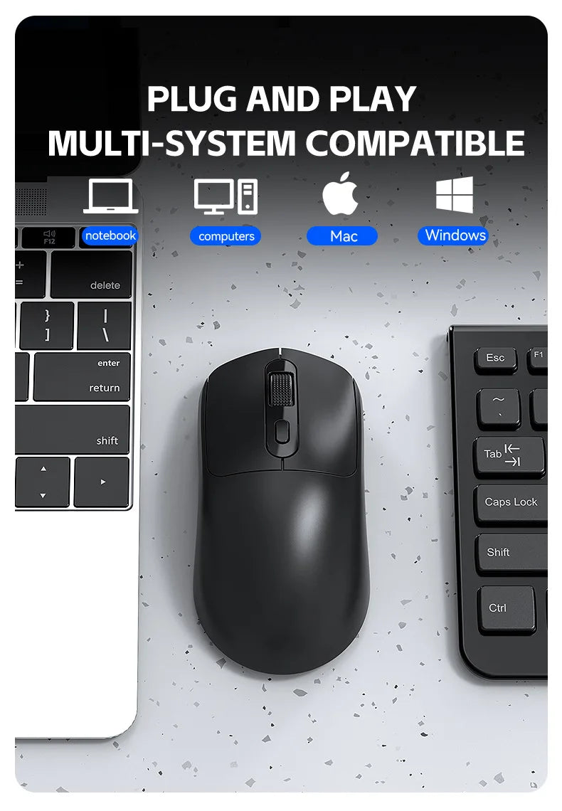 Warvank X8 Wireless Gaming Mouse 500mAh TYPE-C Rechargeable Office Mouse Suitable for Laptop Desktop Computers