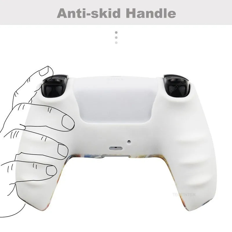 Protective Cover Skin for Playstation 5 Controller Anti-slip Silicone Case for PS5 Slim Gamepad Cover Thumb Grips Accessories