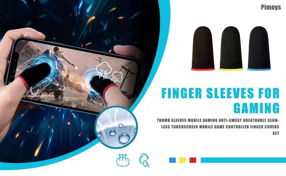 20PCS Finger Sleeve For PUBG Mobile Game Seamless Anti-Sweat Breathable Finger Sleeve Gloves Sensitive Touch Screen Gaming