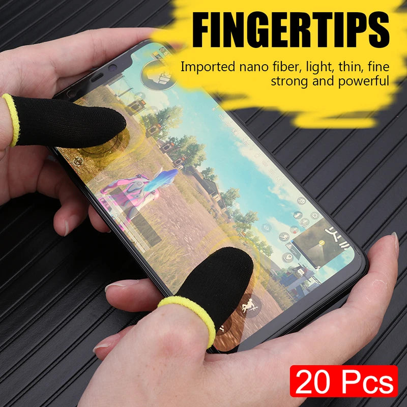 20/40pcs Mobile Game Fingertip Glove Sweatproof Anti-slip Touch Screen Finger Sleeve Breathable Gaming Fingertip Cover For Gamer