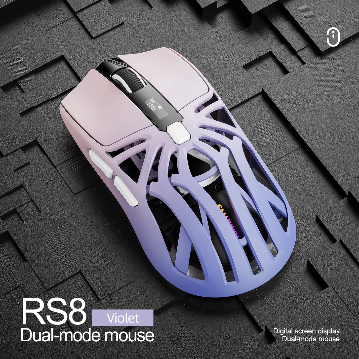 Smailwolf RS8 1000Hz Bluetooth mouse, three-mode connection, lightweight macro gaming mouse notebook computer hollow mouse