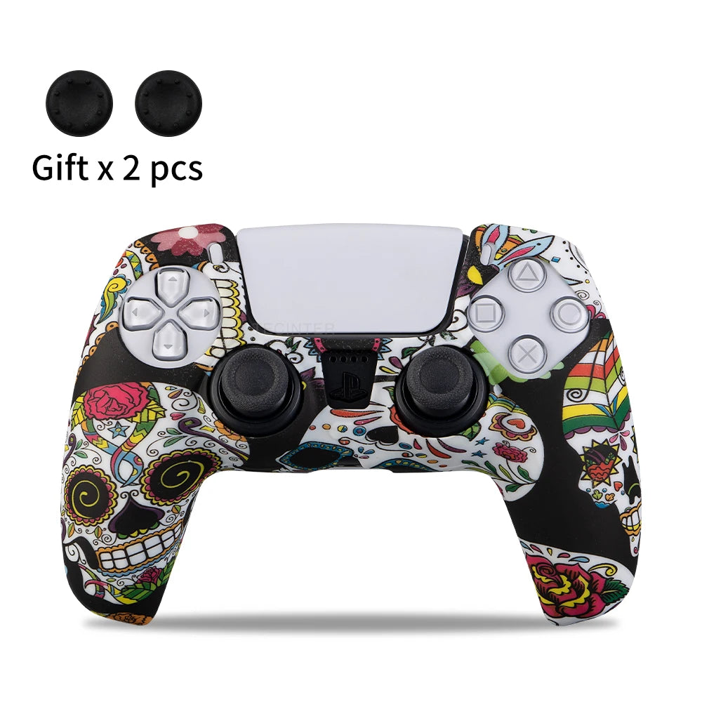 Protective Cover Skin for Playstation 5 Controller Anti-slip Silicone Case for PS5 Slim Gamepad Cover Thumb Grips Accessories