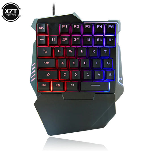 USB One-handed Keyboard Gaming Mechanical Keyboard Portable 35 Keys Mini Wired Keyboard Ergonomic Gaming Keyboard
