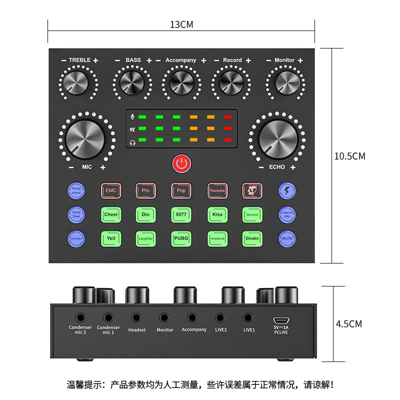 V8S sound card English podcast equipment set BM800 Condenser microphone F998 Karaoke Podcast Recording Live Stream for phones