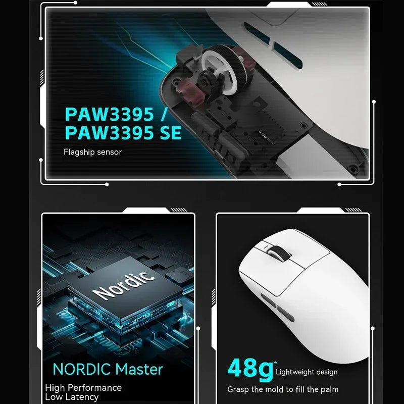 VXE Dragonfly R1 Pro Paw3395 Sensor Wireless Mouse Nordic 52840 2khz Smart Speed X Low Delay Office Gamer Pc Gaming Mouse