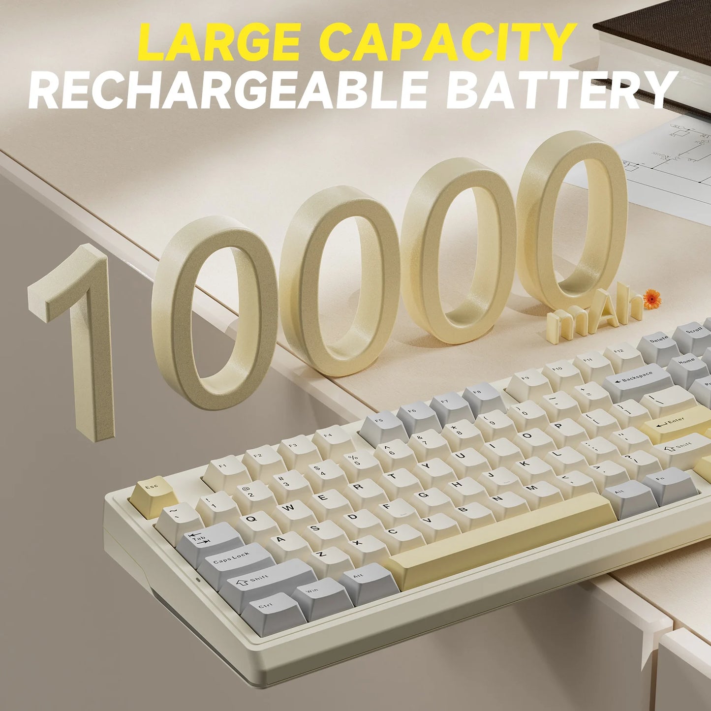 SOLAKAKA Ki99 Pro Bluetooth Wireless Keyboard 99 Keys Tri-mode Gasket Hot Swap RGB Customized Creamy Gaming Keyboard 10000mAh