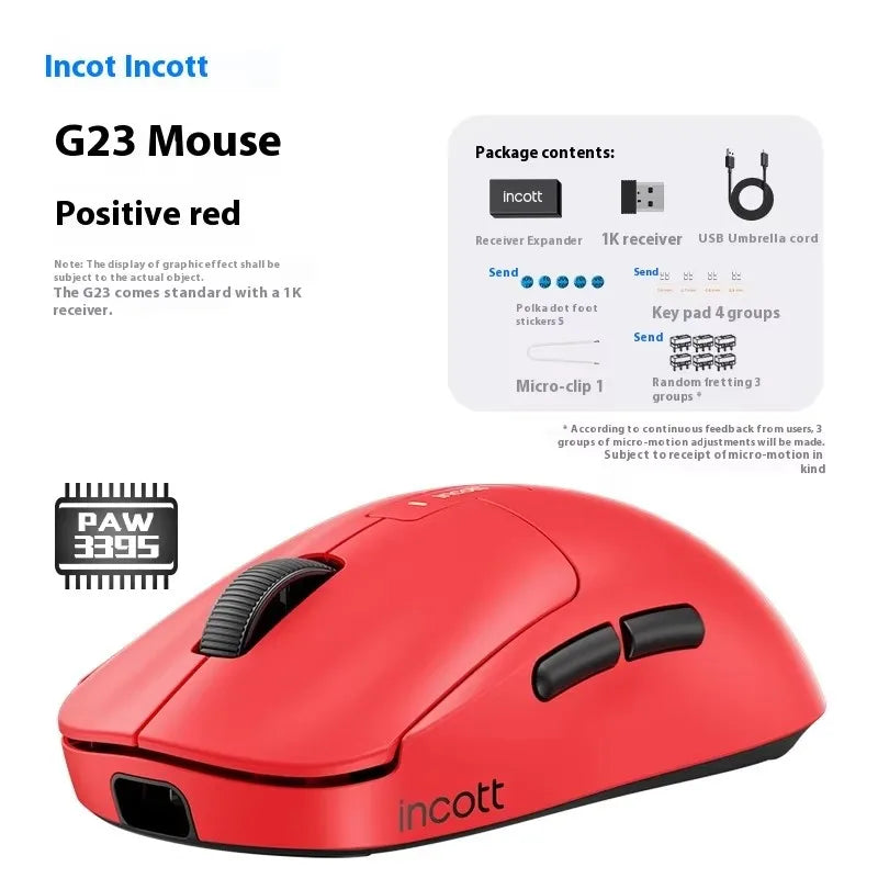 Incott G23 Pro Mouse G23 V2 Wireless Mouse 8K Incott G24 Hot Swap PAW3395 Sensor Gaming Mice Ergonomics Pc Gamer Custom Gift