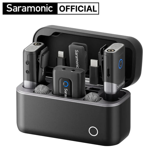 Saramonic Mix Wireless Lavalier Microphone for iPhone 15/16 Type-C Devices Android DSLR Cameras Video Recording Streaming Vlog