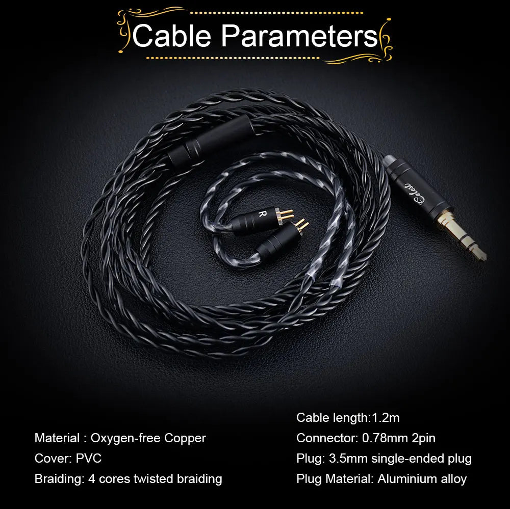 Celest Wyvern Black Type-C In Ear Earphone Monitor With Microphone Hifi Music Headphone IEMs Wired Gaming Earbuds For Gif