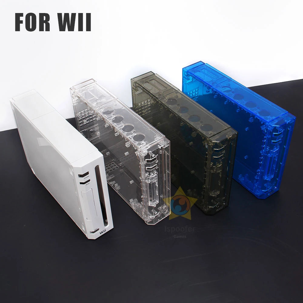 Black White Blue Transparent Color Full Set Housing Case Cover Replacement for Wii Accessories Game Console with Retail Package