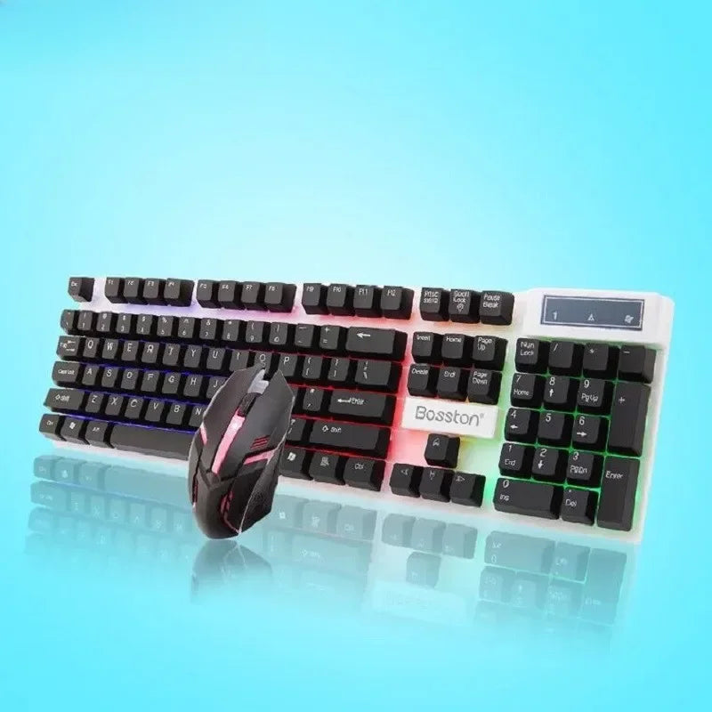 Doctor Denton Floating Rainbow Backlight Wired Keyboard Mouse Set Diy Computer Assembly Suitable For Gaming Office