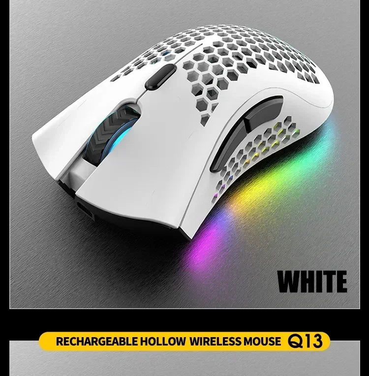 BM600 Wireless Mouse USB 2.4G Wireless RGB Optical Cellular Gaming Mouse Ergonomic Optical Honeycomb Office Wireless Mouse