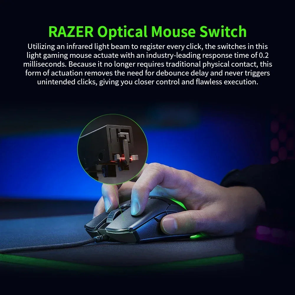 100% Original Razer Viper Mini Gaming Mouse 8500DPI Optical Sensor Chroma RGB Wired Mouse Lightweight SPEEDFLEX Mice for Gamer