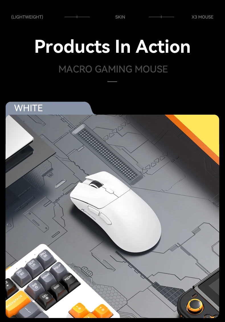 Attack Shark R1 Wireless Gaming Mouse Tri Mode 2.4G Bluetooth Wired 18K DPI 1000Hz PAW3311 Sensor 59g Lightweight Rechargeable
