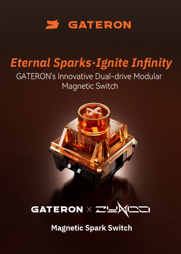 GATERON Magnetic Spark series switch, Linear, Freely setting pre-travel, Hall Sensor Effect for Magnetic Keyboard Gaming Office