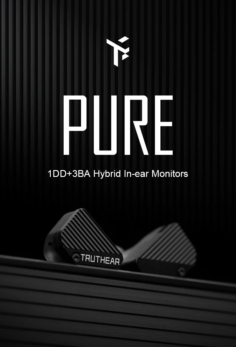 TRUTHEAR PURE earphones 1DD+3BA Hybird Wired in-ear  headphones HIFI earplugs 3.5mm plug 0.78mm 2pin gaming headset