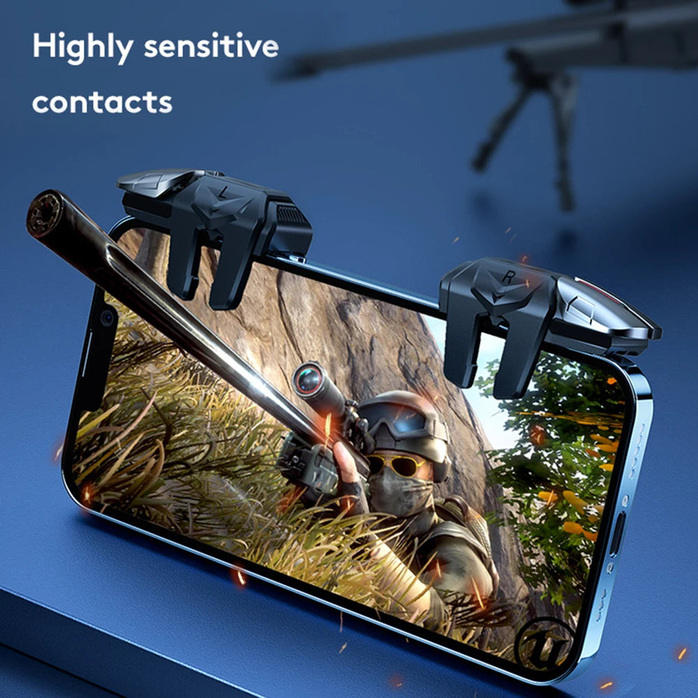 2pcs 6 Finger Gaming Trigger Latency-Free Control for PUBG Game Physical Buttons Game Controller for Iphone Android Smart Phone