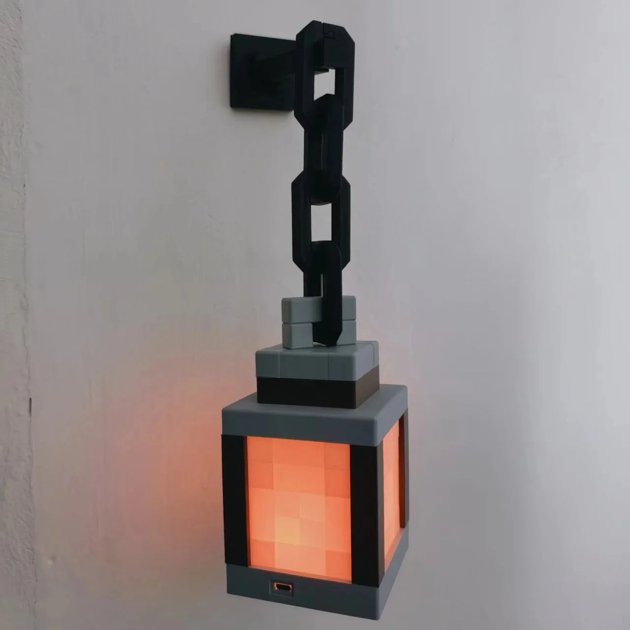 Pixel Style Wall Night Light USB Creative My Worlds Hanging Lantern For Bedroom & Gaming Decor Atmosphere Lamp For Boys Room