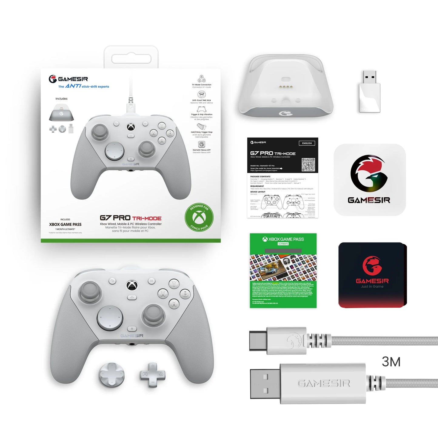 GameSir G7 Pro Xbox Gaming Controller Wired Gamepad for Xbox Series X|S, Xbox One X|S, Steam, PC, Android with Charging Dock