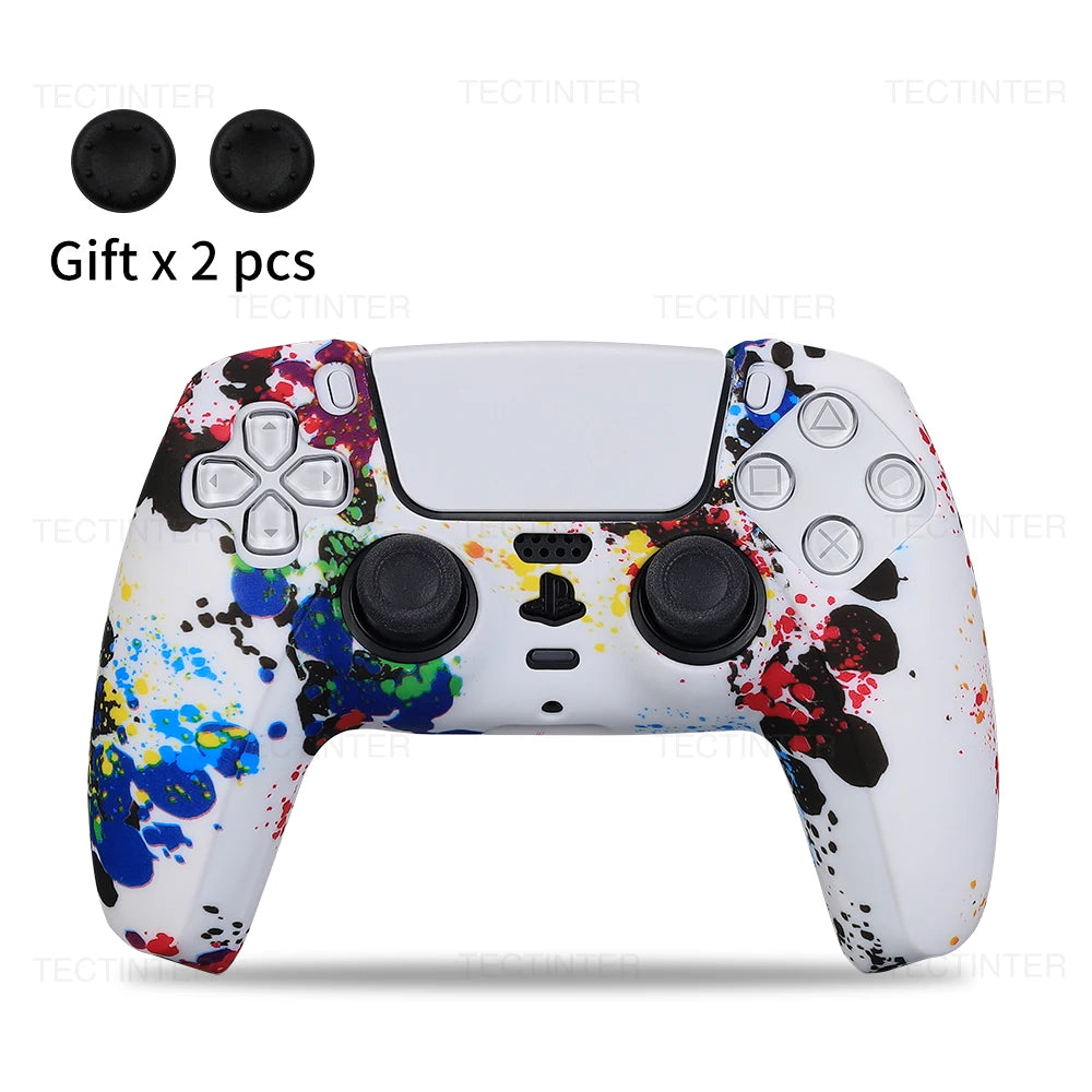 Protective Cover Skin for Playstation 5 Controller Anti-slip Silicone Case for PS5 Slim Gamepad Cover Thumb Grips Accessories