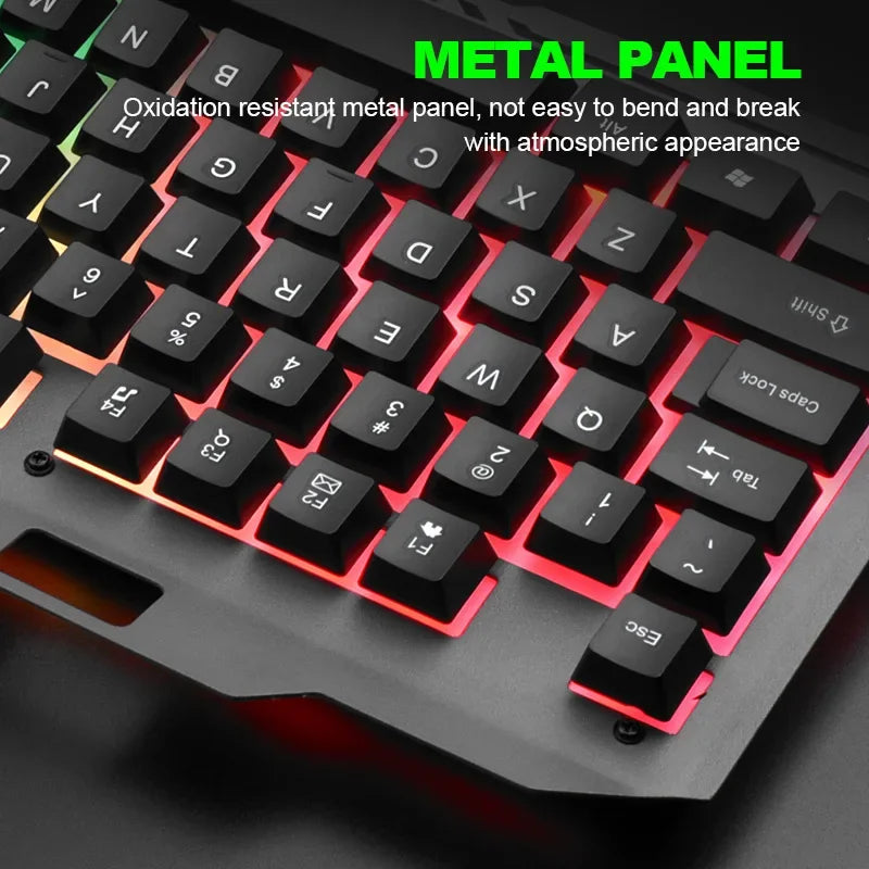 Limei T25 Metal Gaming Keyboard Mouse Set Backlit Floating Mechanical Feel USB Computer Peripherals from Mainland China