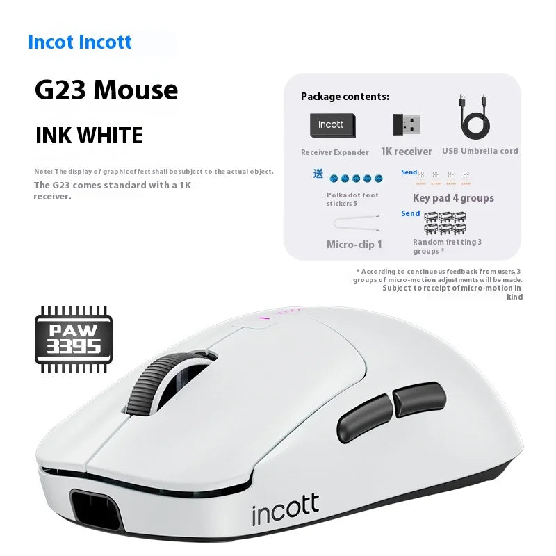 Incott G23 Pro Mouse G23 V2 Wireless Mouse 8K Incott G24 Hot Swap PAW3395 Sensor Gaming Mice Ergonomics Pc Gamer Custom Gift