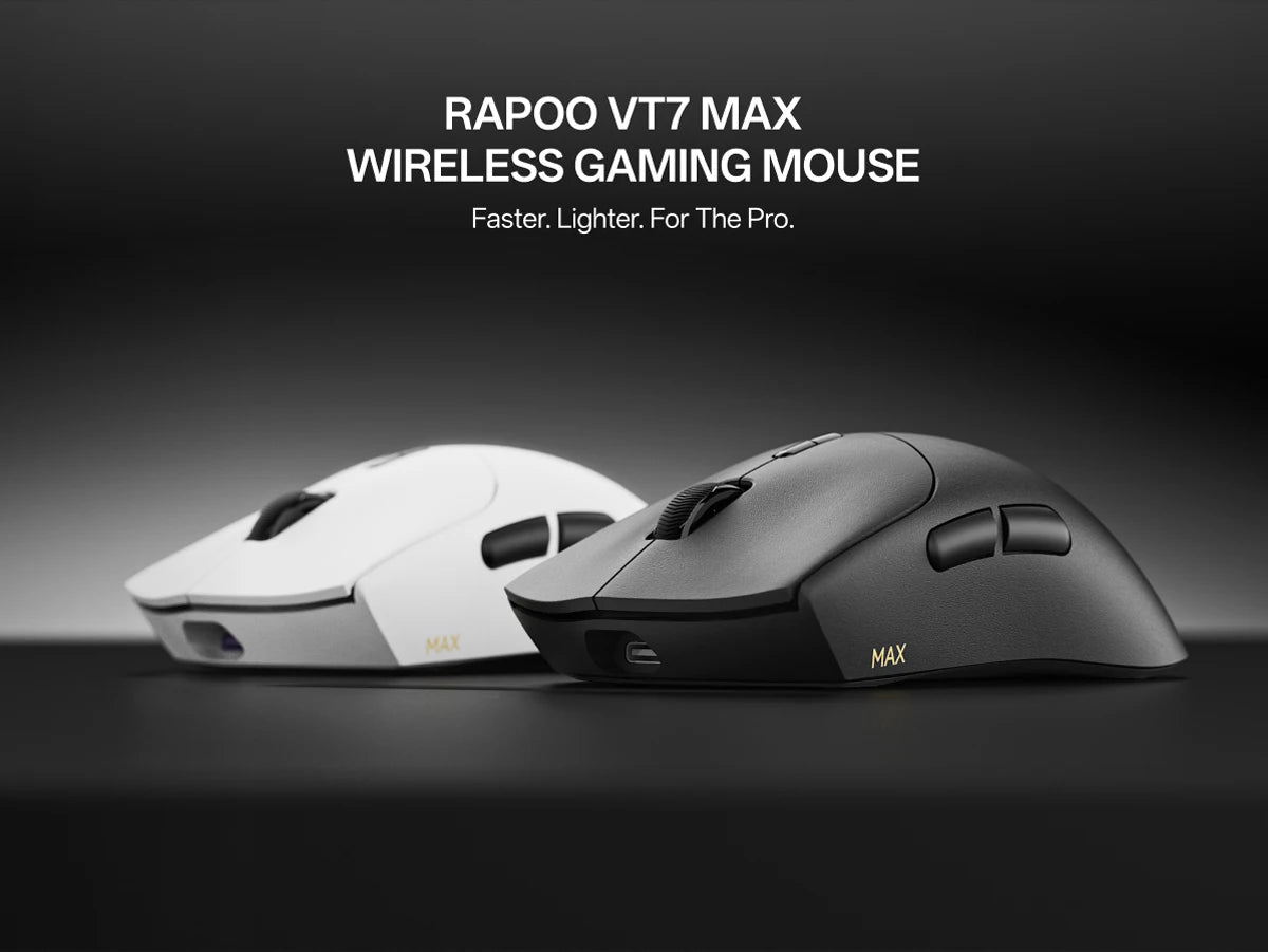 Rapoo VT7 /VT7 MAX Wireless Gaming Mouse True 8K Wireless Polling Rate 53g Lightweight Up to 500Hr Battery Life Macro Enabled