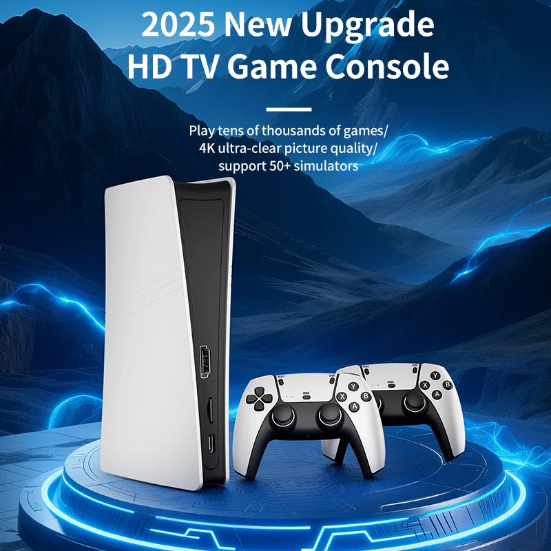 RS5 TV Game Console Dual Stick Wireless Controller Game 40000+128GB Double Joystick 4K Retro Suitable for PC, Android, TV USB