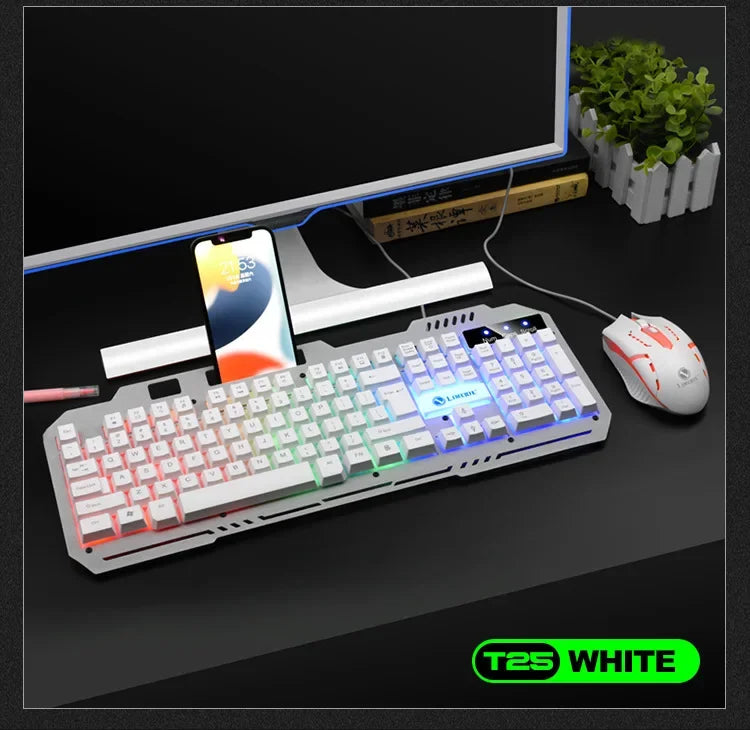 Limei T25 Metal Gaming Keyboard Mouse Set Backlit Floating Mechanical Feel USB Computer Peripherals from Mainland China