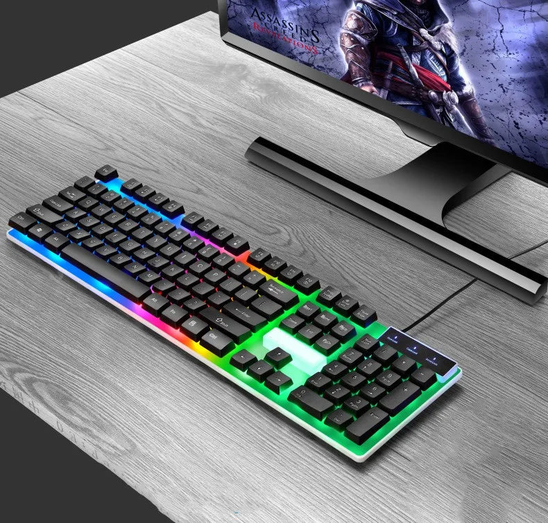ITLY USB Wired Keyboard Set 104 Keys Backlight Gaming Keyboard Gaming  For Laptop PC Computer