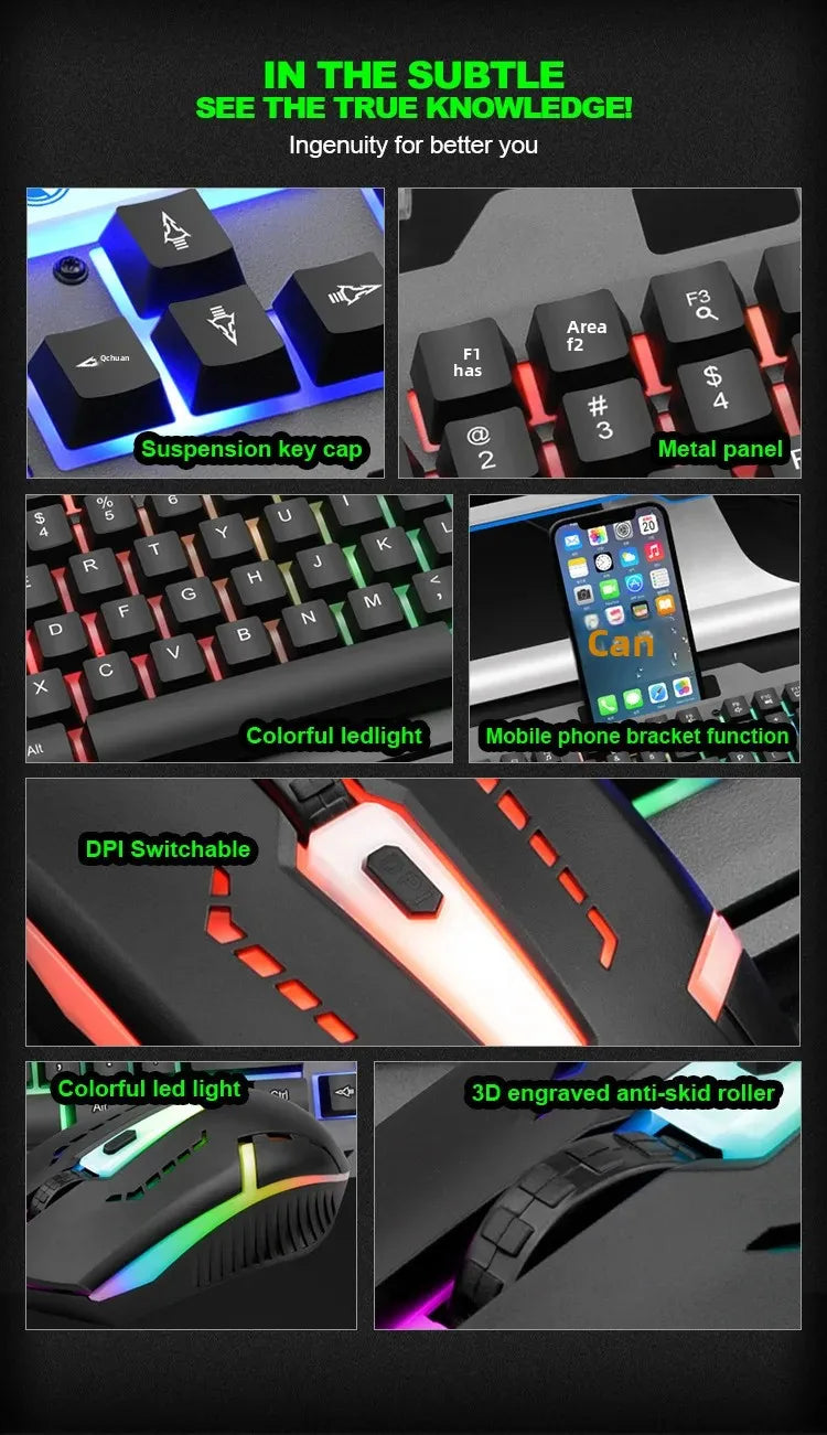 Limei T25 Metal Gaming Keyboard Mouse Set Backlit Floating Mechanical Feel USB Computer Peripherals from Mainland China