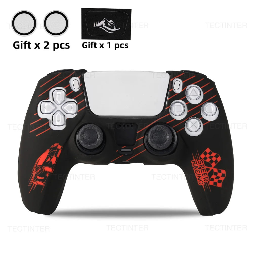 Protective Cover Skin for Playstation 5 Controller Anti-slip Silicone Case for PS5 Slim Gamepad Cover Thumb Grips Accessories