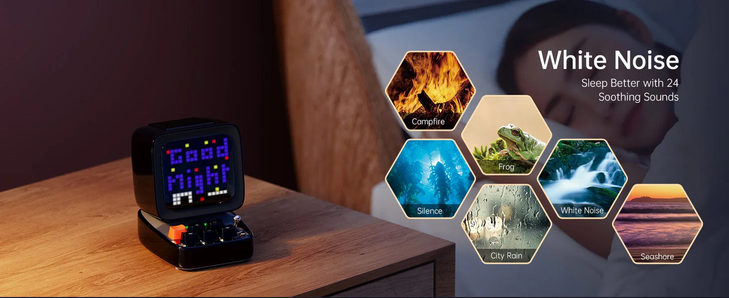Divoom Ditoo-Pro  Pixel Art Bluetooth Portable black Speaker Alarm Clock DIY LED Display Board Cute Gift Home Light Decoration